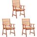 Maison Exclusive - Lot de 3 chaises de salle à manger d'extérieur en acacia massif avec coussins
