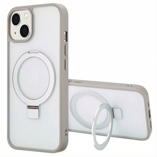 Accezz Ring Stand Backcover met MagSafe voor de Apple iPhone 14 - Grijs