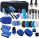 Shenzhen Haorui Industrial Technology Co., Ltd. Kit de nettoyage automatique, 24 pièces brosses de lavage de voiture d'extérieur, kit de détail de voiture avec brosses, éponges de polissage, brosse de détail de voiture et plus encore - mallette de transport incluse