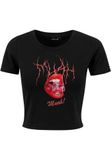Mister Tee T-shirt 'Muah' karmijnrood / zwart / wit