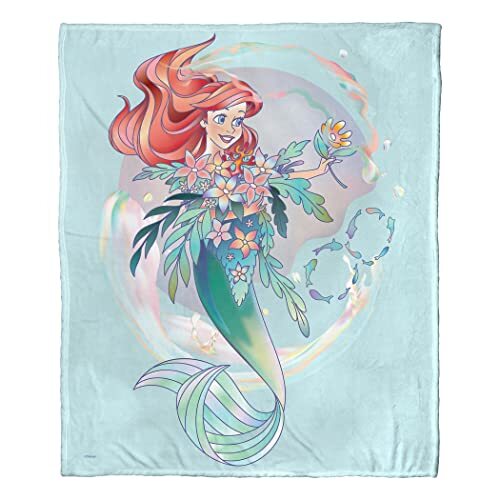 Northwest Northwest Disney 100 Silk Touch Gooi Deken, 50" x 60", Viering Ariel