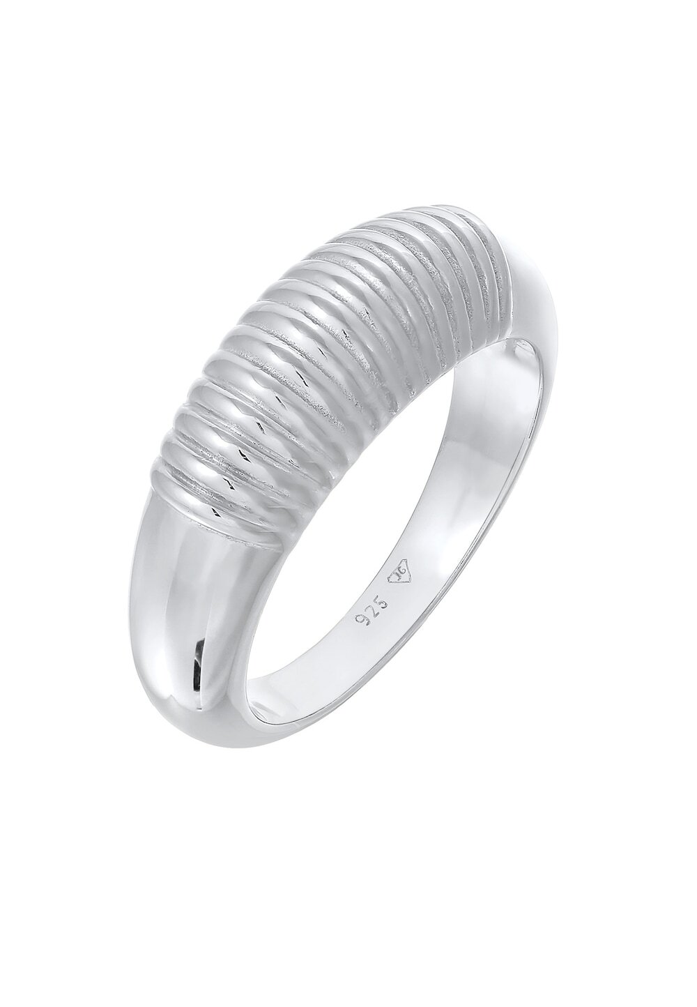 Elli PREMIUM Elli PREMIUM Elli PREMIUM Ring Dames Geribbeld Design Chunky in 925 Sterling Zilver Gerhodineerd Ringen