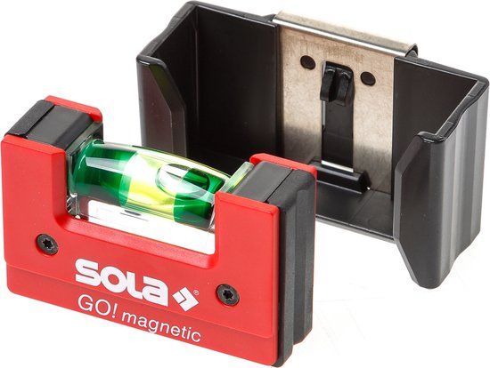 Sola GO! magnetic CLIP Compact Waterpas - 7.5cm - Rood