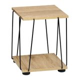 Kesper Bijzettafel – FSC-gecertificeerde houtlook – 31,5 x 31,5 x 38,5 cm – metalen frame – kleine salontafel – moderne salontafel – 2 planken – stabiel – eenvoudige montage – 18460