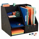 Merkloos Relaxdays Bureau organizer - A4 - tijdschriftencassette - zwart