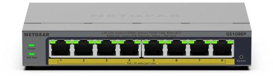 NETGEAR GS108EP - Netwerk Switch - Smart Managed - 1 Gpbs - 8 poorten