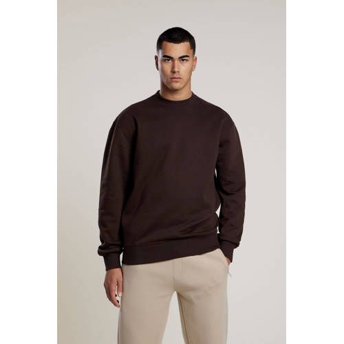 Aeden sweater met backprint donkerbruin