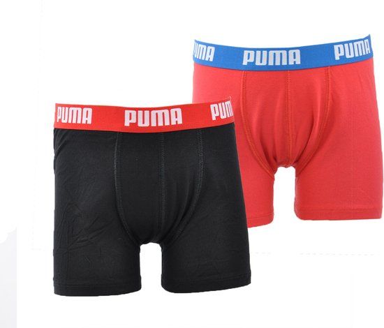Puma Jongens Boxershorts 2 Pack Rood/Blauw Maat 146/152