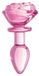 XR Brands Pink Rose - Glass Butt Plug - Small pink