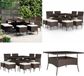 vidaXL 9-delige tuinset polyrattan bruin