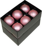 Othmar Decorations Boules de Noël - 12 pièces - Rose - Verre - 8 cm