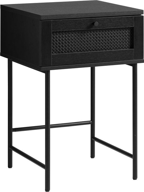 Giga Living Pensacola Sidetable - Zwart - 45x45cm - 1 Lade - Landelijk