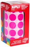 APLI Kids 16721 ronde sticker op rol, kleur: fuchsia, maat: 20 mm