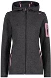 CMP Dames fleece met capuchon Zwart S