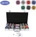 Merkloos Premium jeu de poker pour jetons de poker - Argent Valise verrouillable Jeu de poker avec 300 jetons