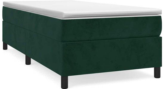 vidaXL Boxspring met Matras - Donkergroen - 100x200 cm
