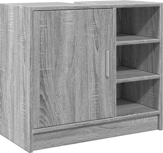 vidaXL Wastafelkast 63x29x55 cm bewerkt hout grijs sonoma eikenkleurig