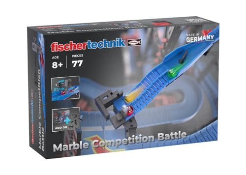 fischertechnik Marble Competition Battle 571898 – uitbreiding voor knikkerbaan, met 3 baanelementen, vanaf 8 jaar