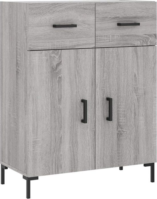 vidaXL Dressoir 69,5x34x90 cm Grijs Sonoma Eikenhout