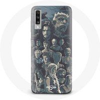 Maniacase Samsung Galaxy A70 Game of Thrones Seizoen 8 De IJzeren Troon Poster Karakters Grijze Achtergrond