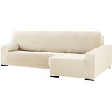 ECOMMERC3 Bielastische bankhoes voor chaise longue-bank, met lange arm rechts, bankovertrek voor chaise longue, kleur ecru, aanpasbaar aan alle modellen, sofahoes, aanpasbaar met schuim