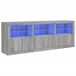 vidaXL Dressoir met LED-verlichting, grijs Sonoma, 181,5 x 37 x 67 cm