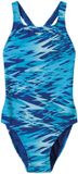 Speedo Hyperboom Allover Print Medalist Maillot de bain Femmes Bleu Taille 34