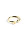SINGULARU - Gepersonaliseerde Letter Spark Ring - Verstelbare ring - 925 sterling zilver met 18 karaat vergulde afwerking. - Eén maat - Sieraden voor dames - Gemaakt in Spanje