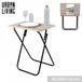 Urban Living PRATIK Table pliante 40 x 60 x H71 cm Plateau aspect bois clair / Cadre noir