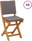 vidaXL Bistrostoelen voor buiten 8 st Donkergrijs Massief Acaciahout