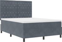 vidaXL LED Boxspringbed met Matras Donkergrijs Fluweel 160 x 200 cm
