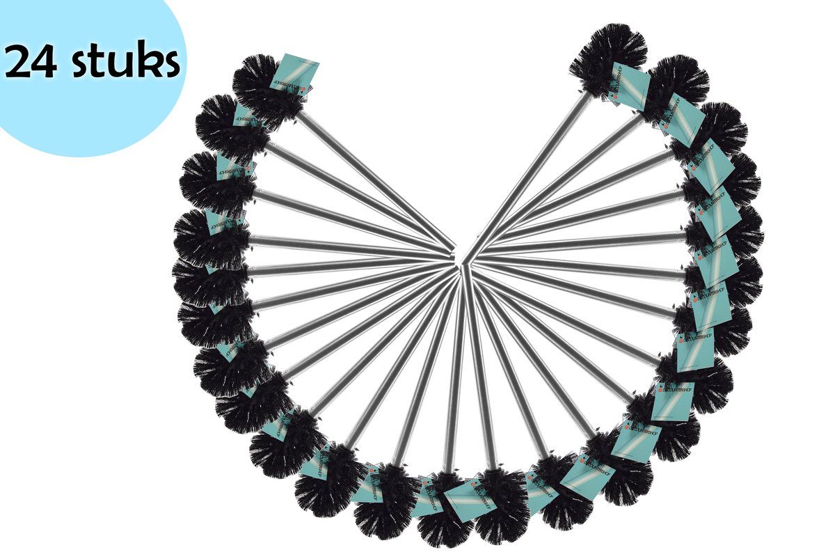 discountershop Losse toiletborstel universele RVS Toiletborstel Set - 24 Stuks