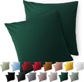 Blumtal Kussensloop Microvezel Kussenhoes 50 x 50 cm - Donkergroen - Set van 2