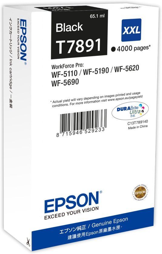 Epson T7891XXL - Inktcartridge / Zwart / Extra Hoge Capaciteit