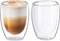 Merkloos Relaxdays Latte Macchiato Glazen - Dubbelwandig - 350 ml - Set van 2