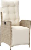 vidaXL Tuinstoel verstelbaar met voetensteun poly rattan beige