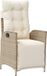 vidaXL Tuinstoel verstelbaar met voetensteun poly rattan beige