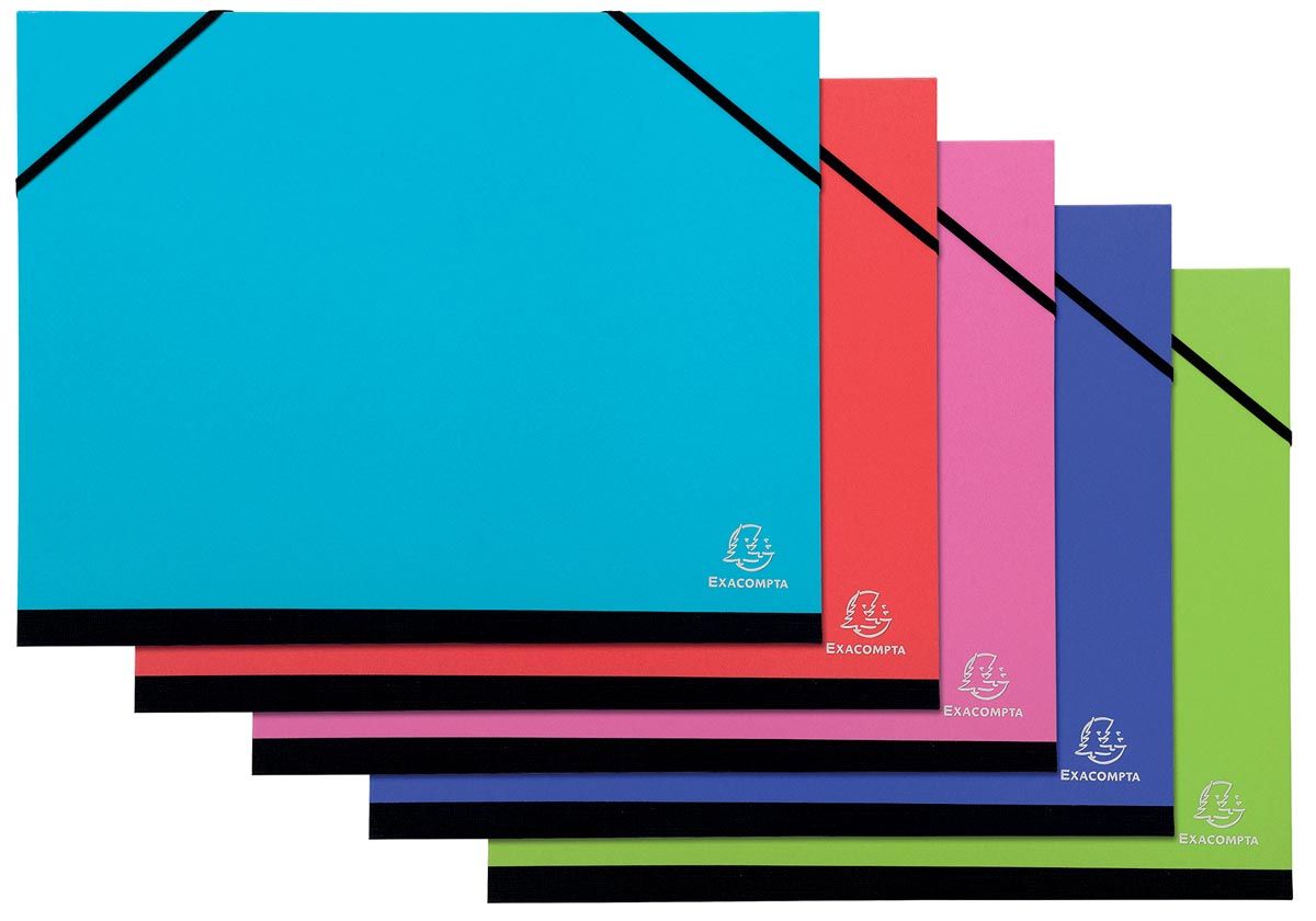 Exacompta Iderama tekenmap - 28 x 38 cm - pak van 5 stuks - geassorteerde kleuren