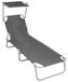 Chaise longue avec auvent et dossier réglable