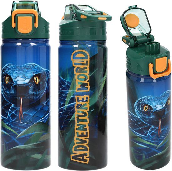 Depesche Adventure World drinkfles roestvrijstaal blauw & groen 0.60 l