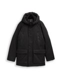 TOM TAILOR 1046972 Arctic parka voor heren met afneembare capuchon, 29999 - Black, XXL