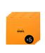 RHODIA 210200Cpack - Geniet Notitieblok N°210 Oranje - 21 x 21 cm - Kleine Ruitjes - 80 Afscheurbare Vellen - Clairefontaine Wit Papier 80 g/m² - Omslag in Gecoat Karton - Pakket van 5 blokken