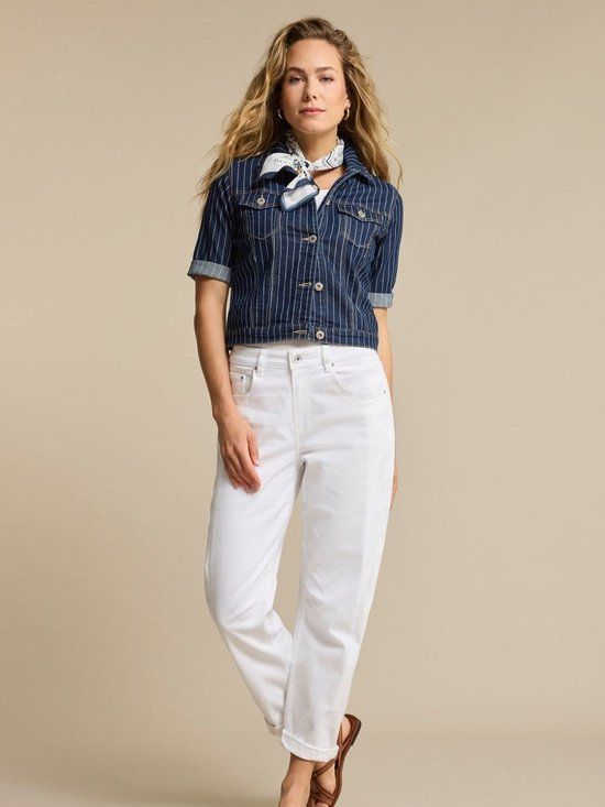 Red Button Jackie Pinstripe Jeans Blauw