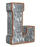 CraftyCrocodile 17,8 cm gegalvaniseerde metalen letters voor muurdecoratie - 3D-letter L om op te hangen en vrij te staan - decoratieve rustieke alfabetletters voor woonkamer, slaapkamer, keuken