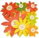 Merkloos / Sans marque Hobby vilt 12x geel/oranje/groen vilten bloemen met knoop 3,5-7 cm