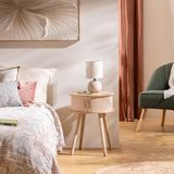 Atmosphera Nysos Nachtkastje met 2 deuren - Ø40xH54cm - Beige