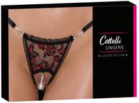 Cottelli LINGERIE Rio kruisloos parel S/M Zwart/Rood