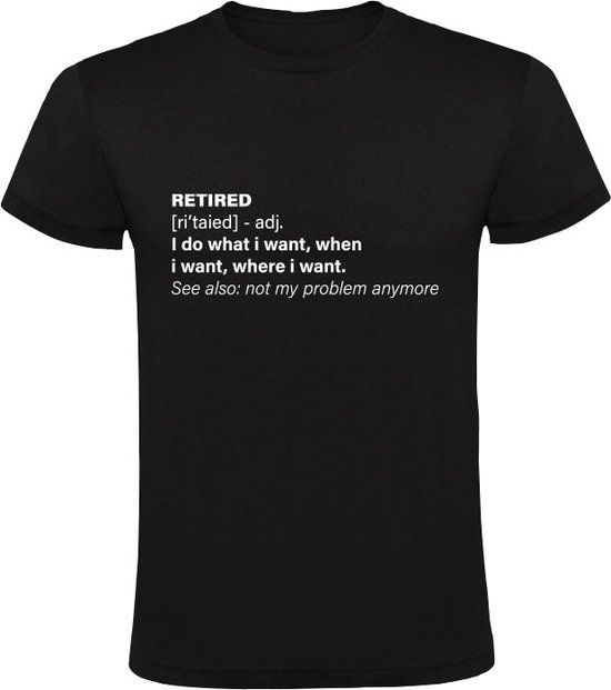 Retired woordenboek Heren T-shirt | 5XL | Zwart