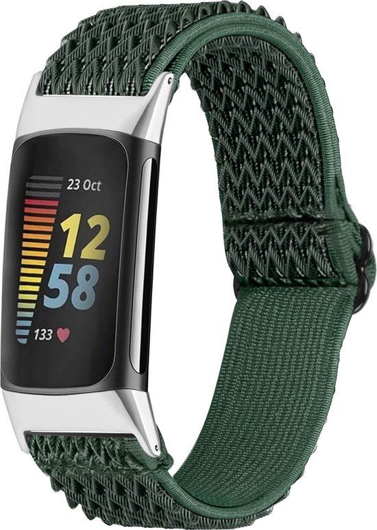 iMoshion Bandje voor Fitbit Charge 5 / Charge 6 - Groen - Nylon