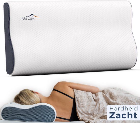 Best Life Hoofdkussen Nekklachten - Ergonomisch Traagschuim Kussen - Slaapkussen Zijslaper - Pillow